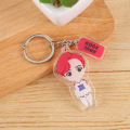 BTS  group keychain anime double transparent acrylic pendant advertising keychain